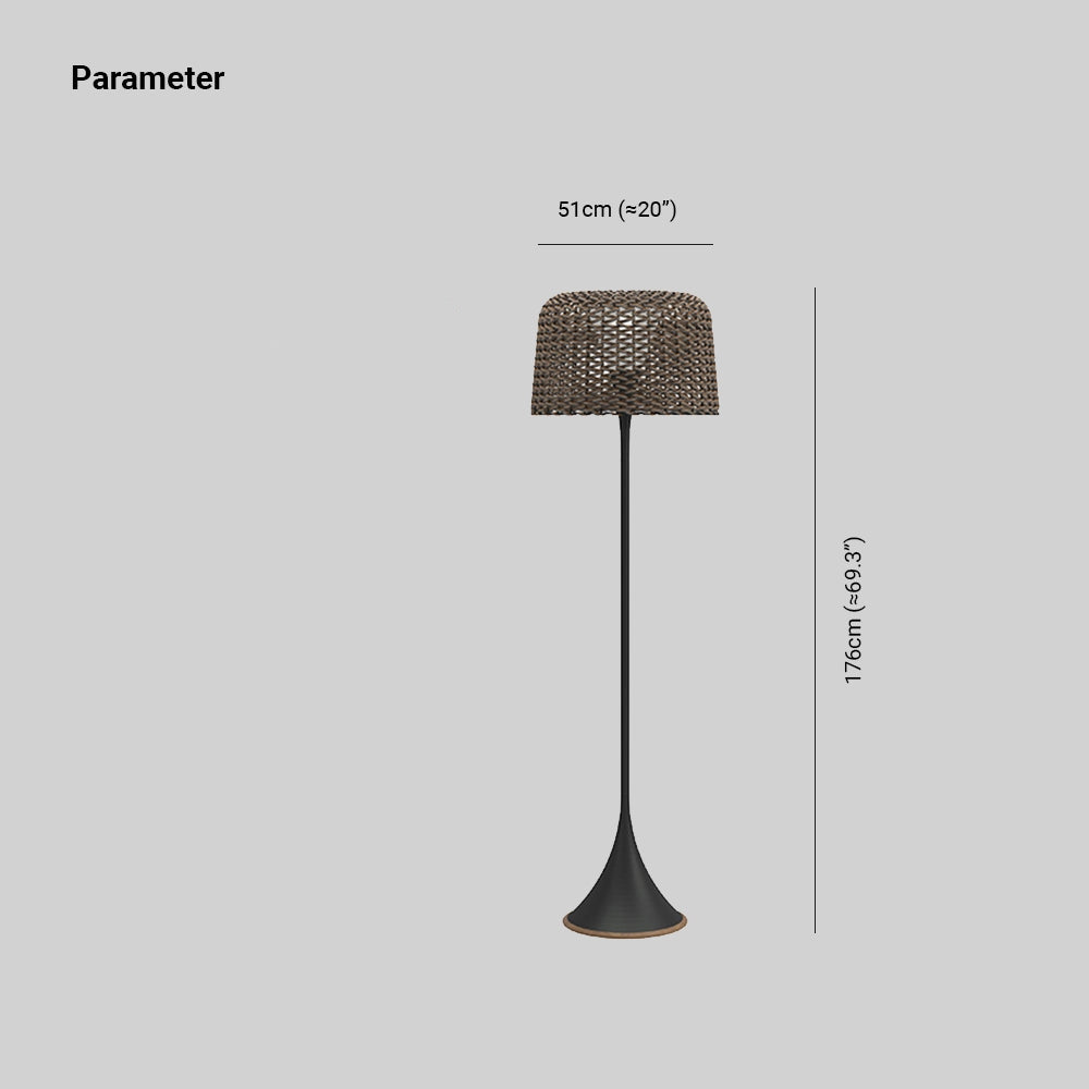 Ritta LED Outdoor Stehlampe Zylinder Modern, Schwarz/Weiß, Metall Rattan