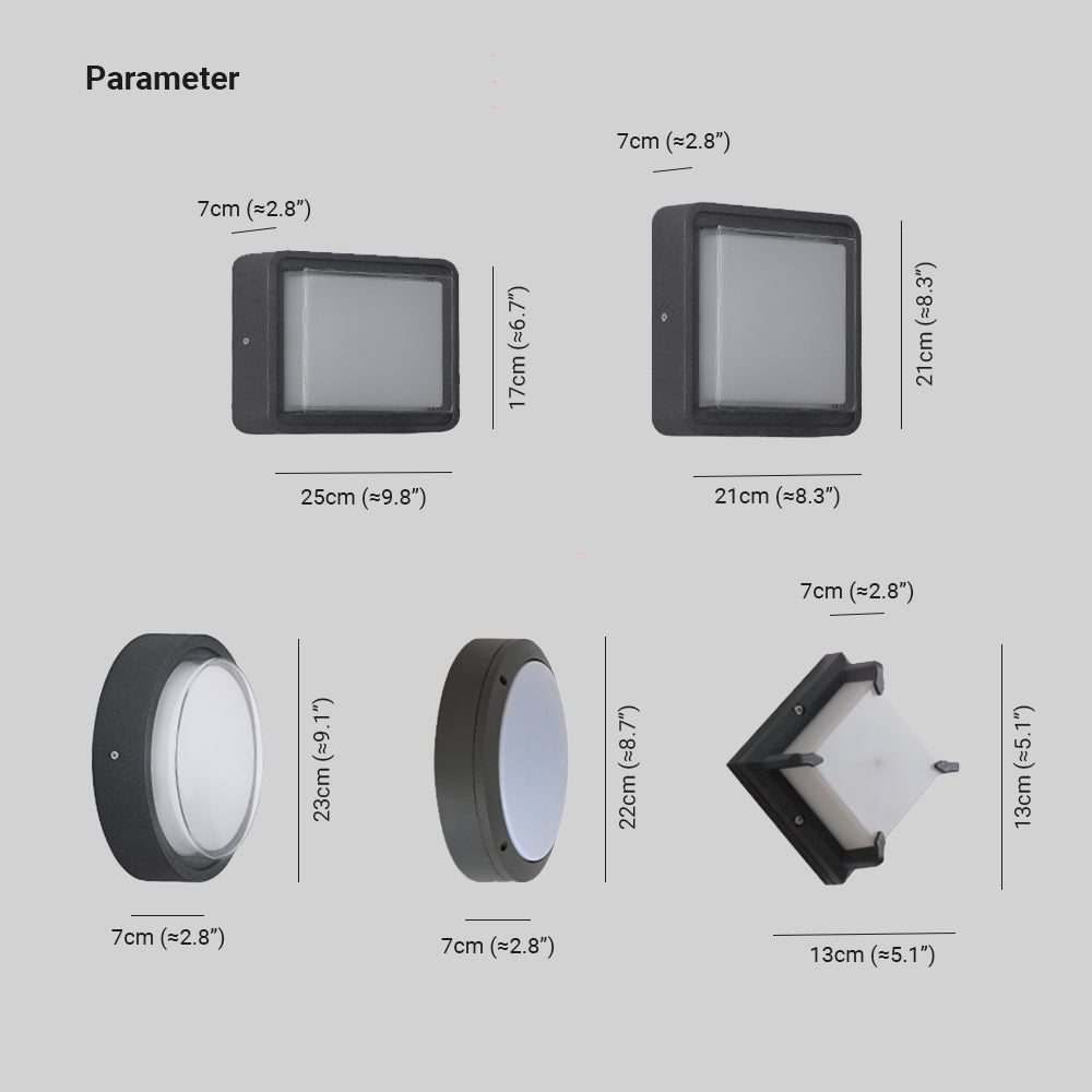 Ray Modern LED Außenleuchte Geometrie Schwarz Flur/Garten/Balkon Metall&Acryl