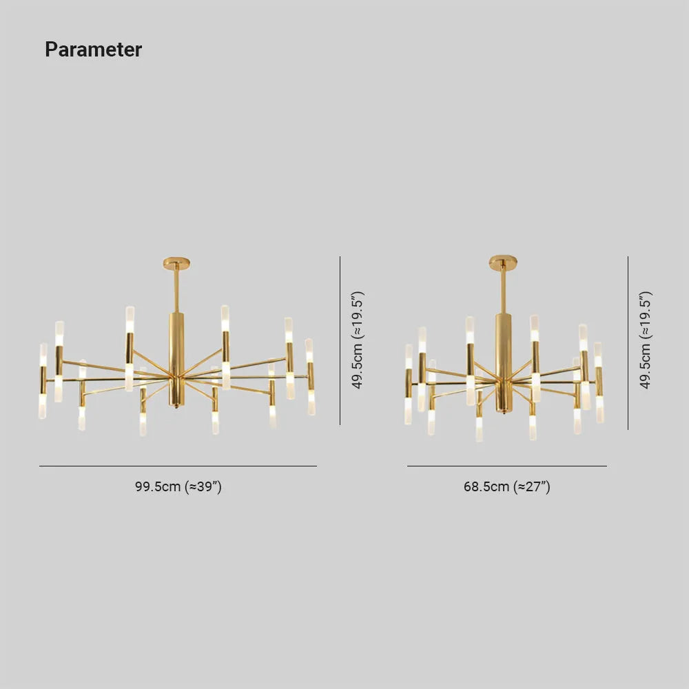 Kristy Kronleuchter Sputnik Modern LED Gold Wohn/Schlafzimmer Metall-Letslighting
