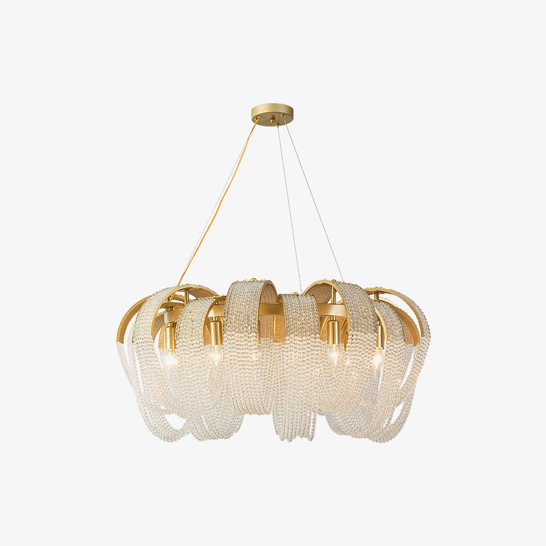 Lustra Kronleuchter Mesh Kristall Gold Wasserfunkeln-Letslighting