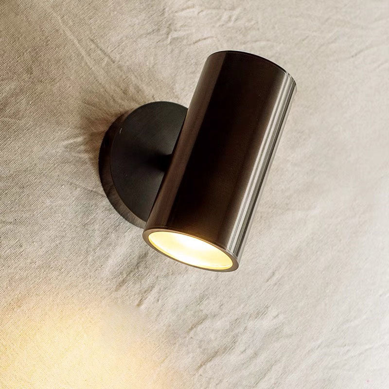Arisha Moden Spotlight zylindrische Metall-Wandleuchte, Gold/Schwarz