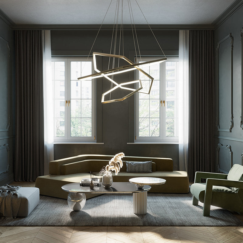 Arisha Modern Design LED Pendelleuchte Gold Wohn/Ess/Schlafzimmer Metall