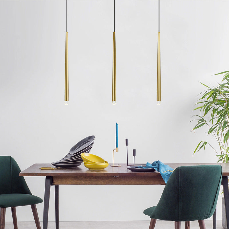 Arisha Modern LED Pendelleuchte Linear Gold Wohnzimmer Metall