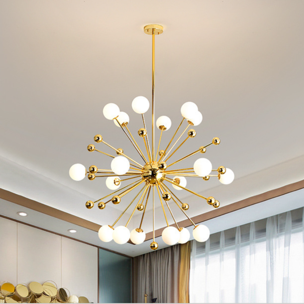Silva Modern LED Kronleuchter Gold Glas Wohn/Esszimmer/Schlafzimmer