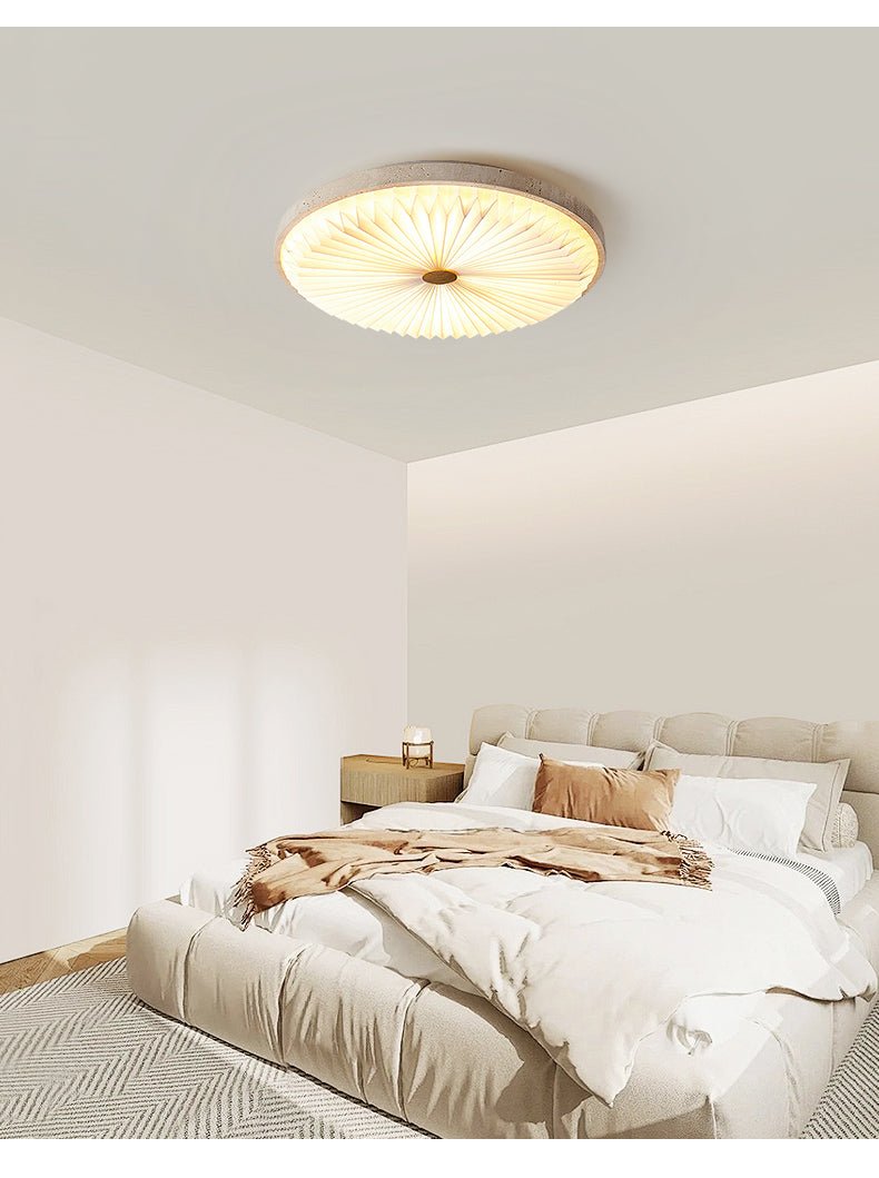 Ciloraris Textured Travertine Ceiling Light - Neutralighting