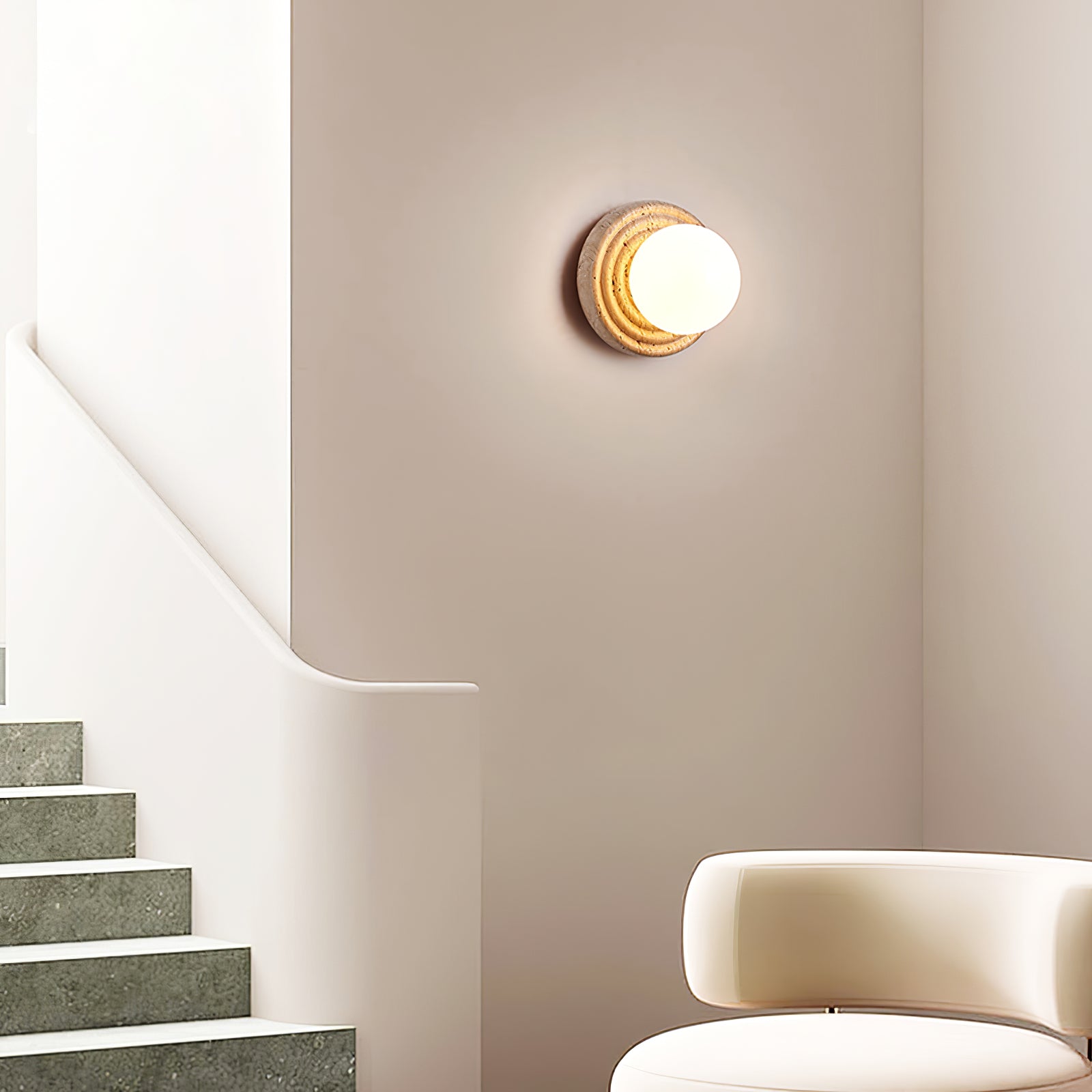Echo Travertine Globe Wall Lamp - Letslighting