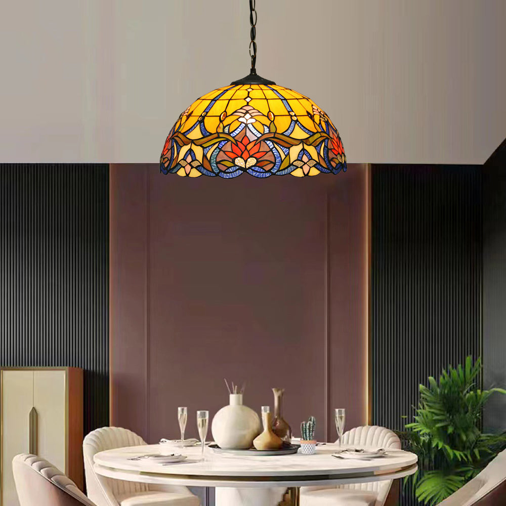 Arisha Vintage farbig Schmetterling Rosa Pendelleuchte Glas Flur