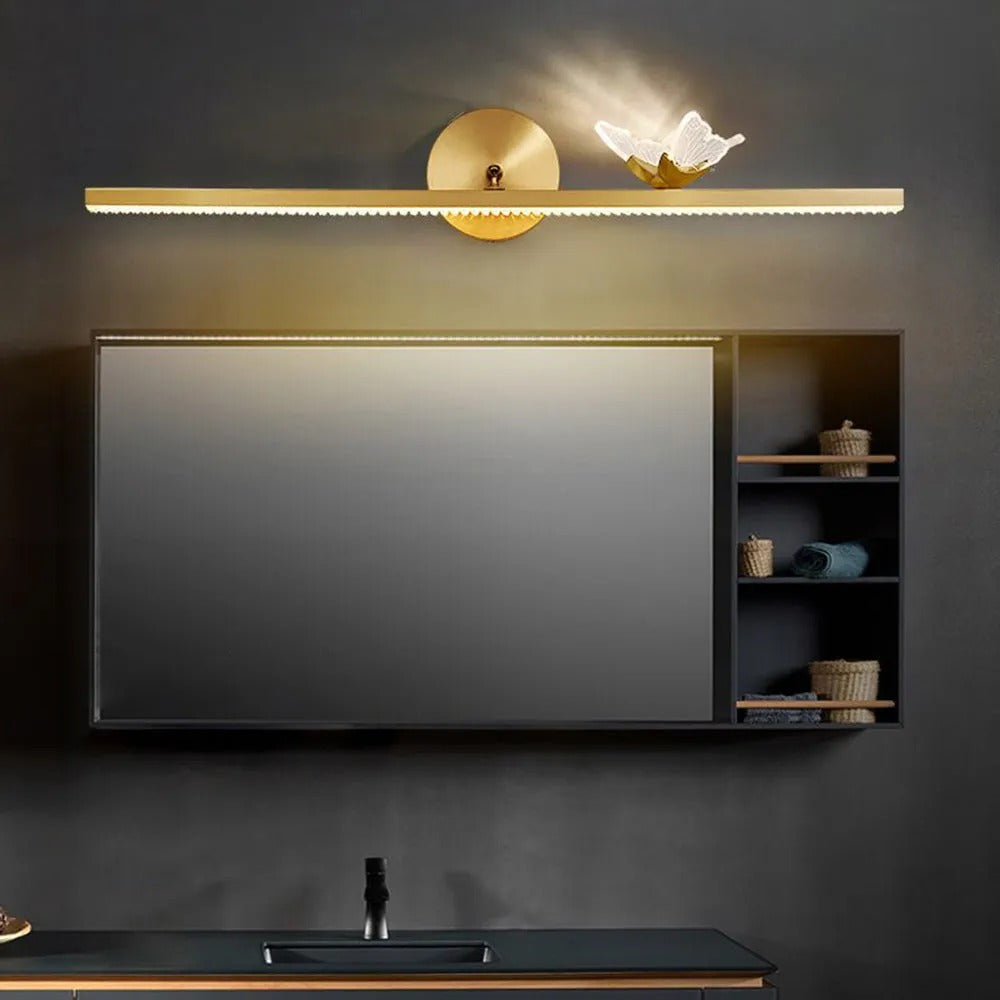 Arisha Luxury Butterfly Linear Wandleuchte, Metall/Acryl, Gold
