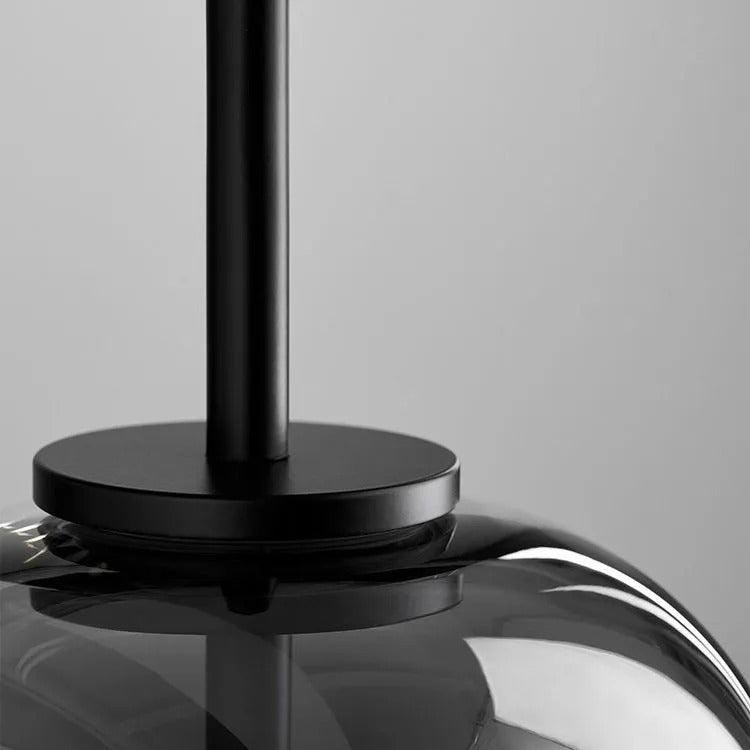 June Minimalistische Glas-Pendelleuchte in Rauchgrau