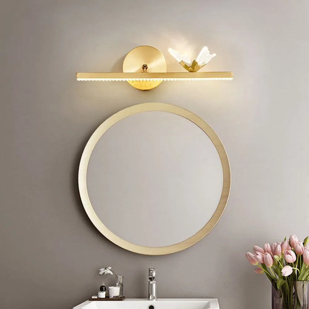 Arisha Luxury Butterfly Linear Wandleuchte, Metall/Acryl, Gold