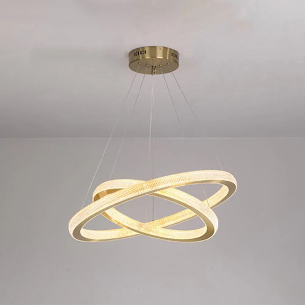 Kristy Modern Ring LED Kronleuchter Gold Wohn/Schlafzimmer Metall-Letslighting