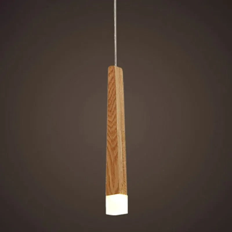 Muto Pendelleuchte Linear, Holz & Acryl für Esszimmer