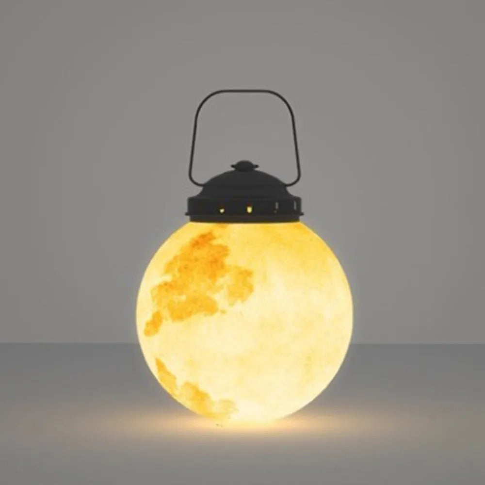 Aria Vintage Mond LED Pendelleuchte Solar Gold Garten/Flur/Balkon Metall Harz Fiberglas 3 Stil