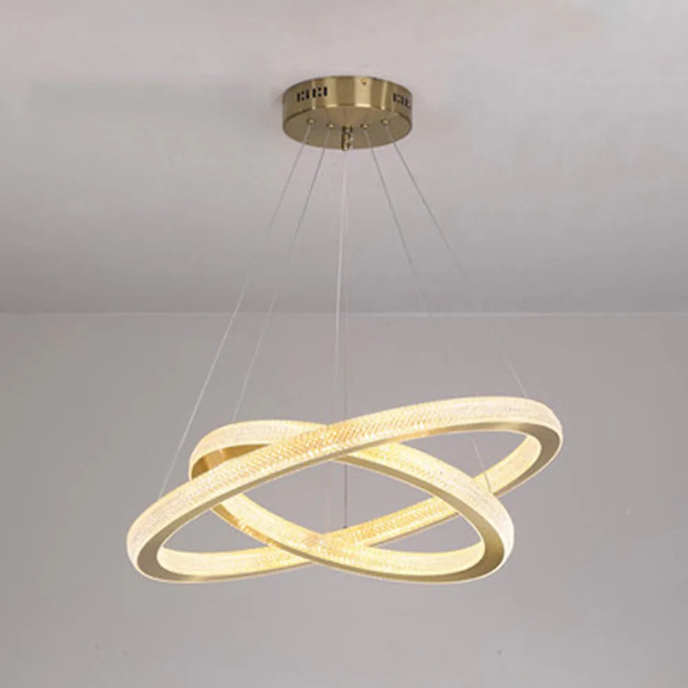 Kristy Modern Ring LED Kronleuchter Gold Wohn/Schlafzimmer Metall-Letslighting