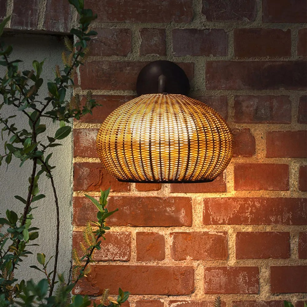 Ritta Design Bauernhof LED Außenwandleuchte Holz Ratten Acryl 33CM Lang