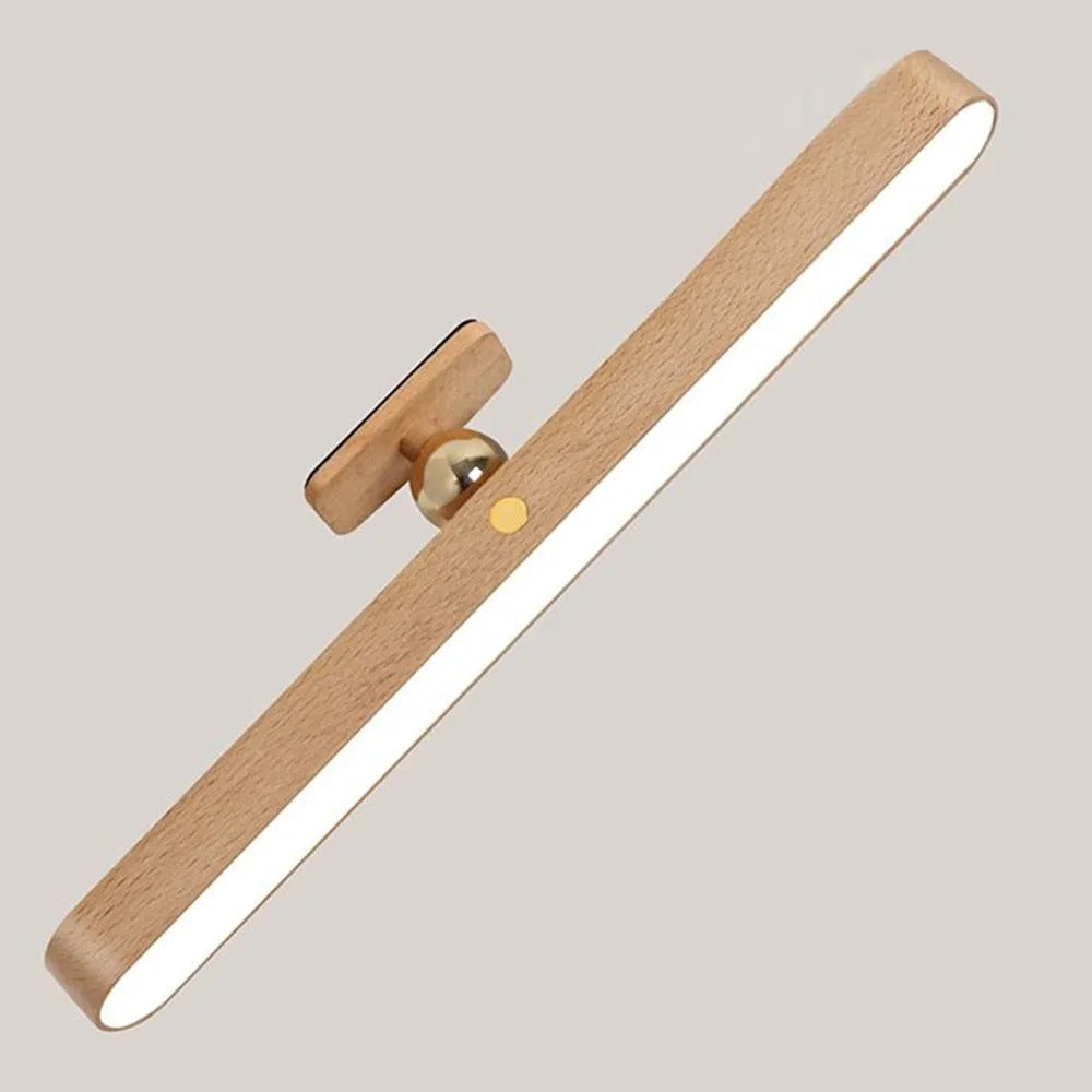 Muto LED Wandleuchte Innen Schlaf/Wohnzimmer Holz Acryl Metall Front-Spiegel