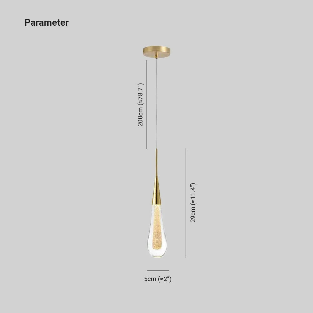 Kristy Pendelleuchte Tropfenform Gold Schlafzimmer Kristall/Metall 1/3/5-flammig