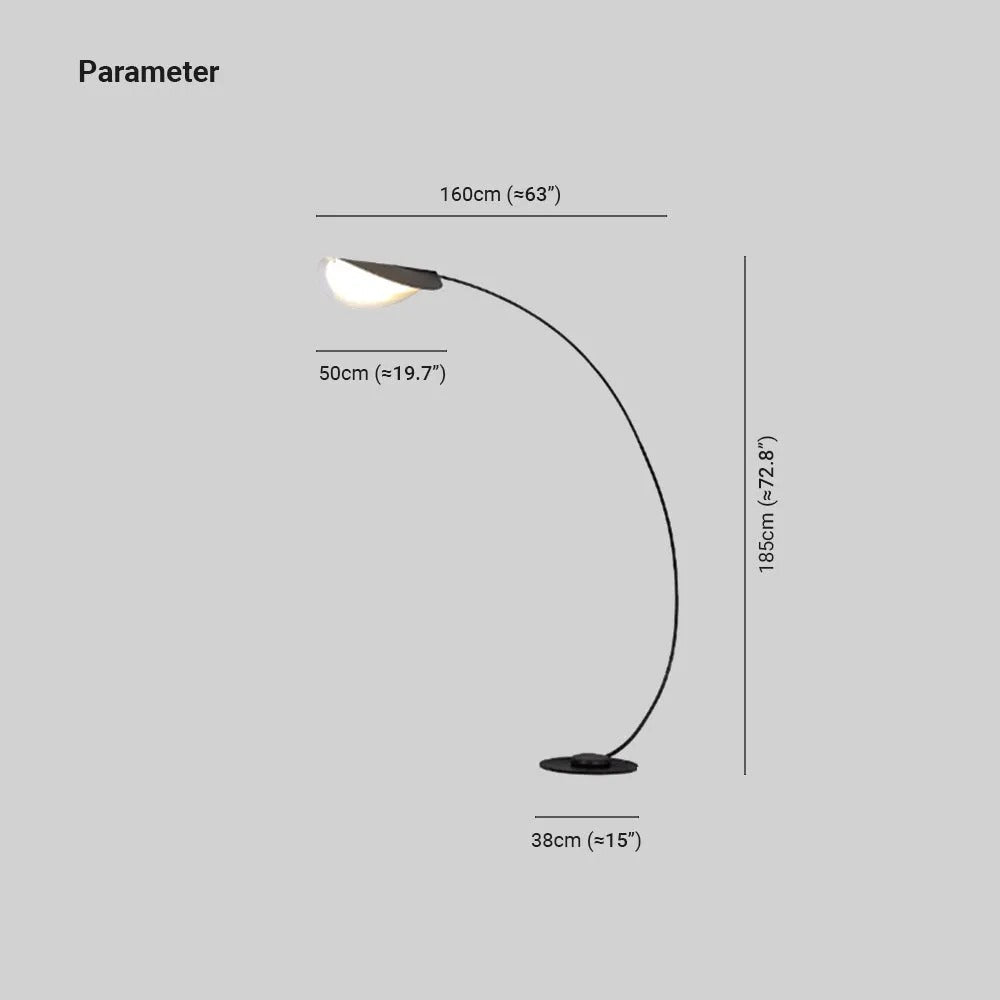 Arisha Modern Linear Schale LED Stehlampe Schwarz Esstisch/Schlaf/Wohnzimmer Metall