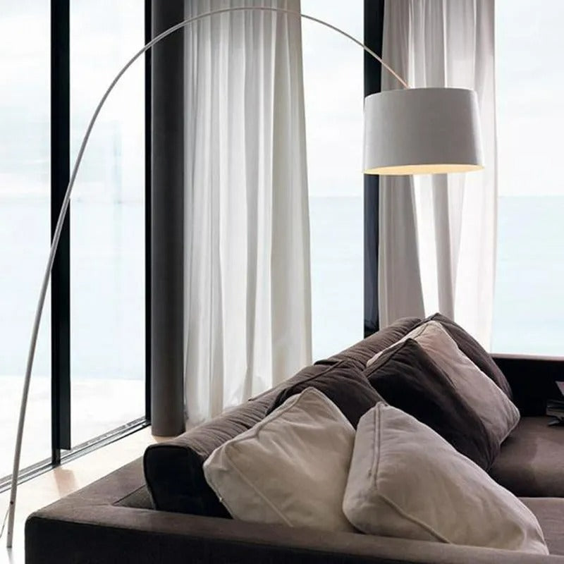 Arisha Cool Modern Stehleuchte Metallbogen, Schwarz/Weiß/Rot/Blau, Schlafzimmer, Metall
