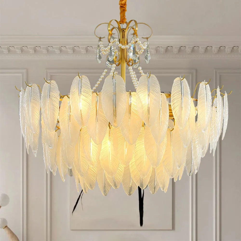 Kristy Modern LED Kronleuchter Weiß Glas/Metall Ess/Schlafzimmer-Letslighting