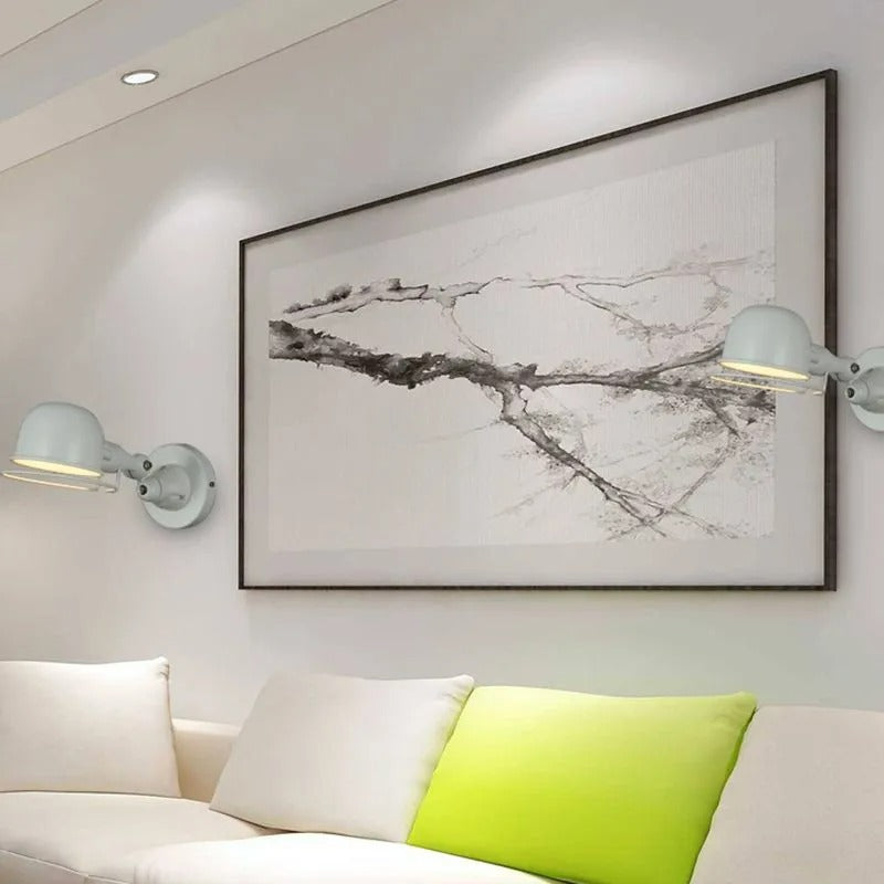 Silva Modern Wandleuchte, Metall, Kuppel, Schwarz/Weiß, Schlafzimmer