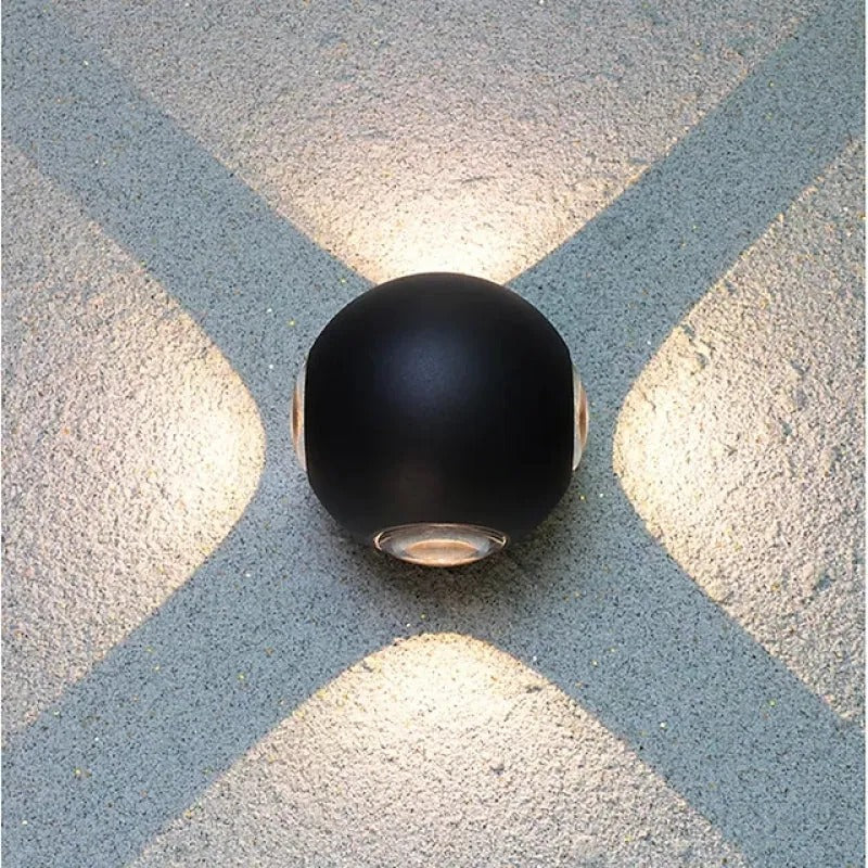 Ray Modern LED Wandleuchte Außen Schwarz Garten/Terrasse Metall