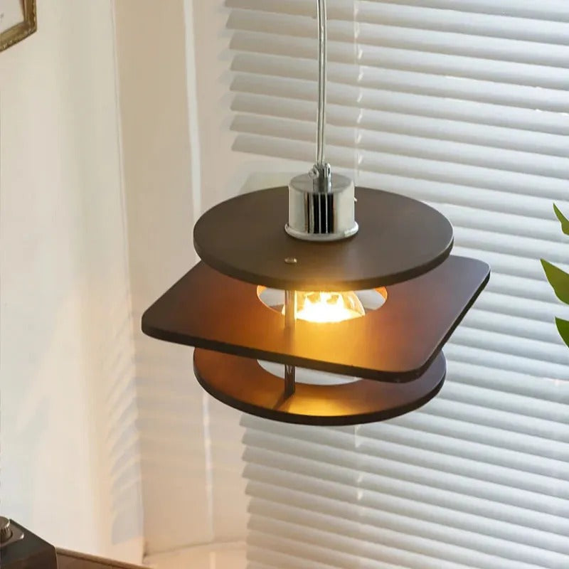 Valentina Vintage LED Pendelleuchte Metall/Walnuss Ess/Schlafzimmer