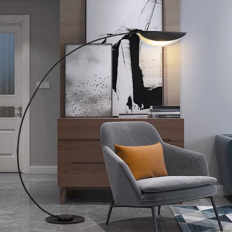 Arisha Modern Linear Schale LED Stehlampe Schwarz Esstisch/Schlaf/Wohnzimmer Metall