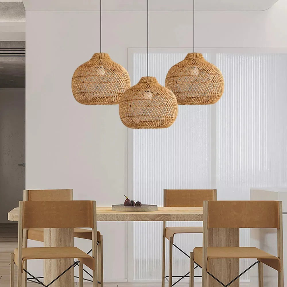 Ritta Design LED Pendelleuchte Rattan Schlafzimmer-Letslighting
