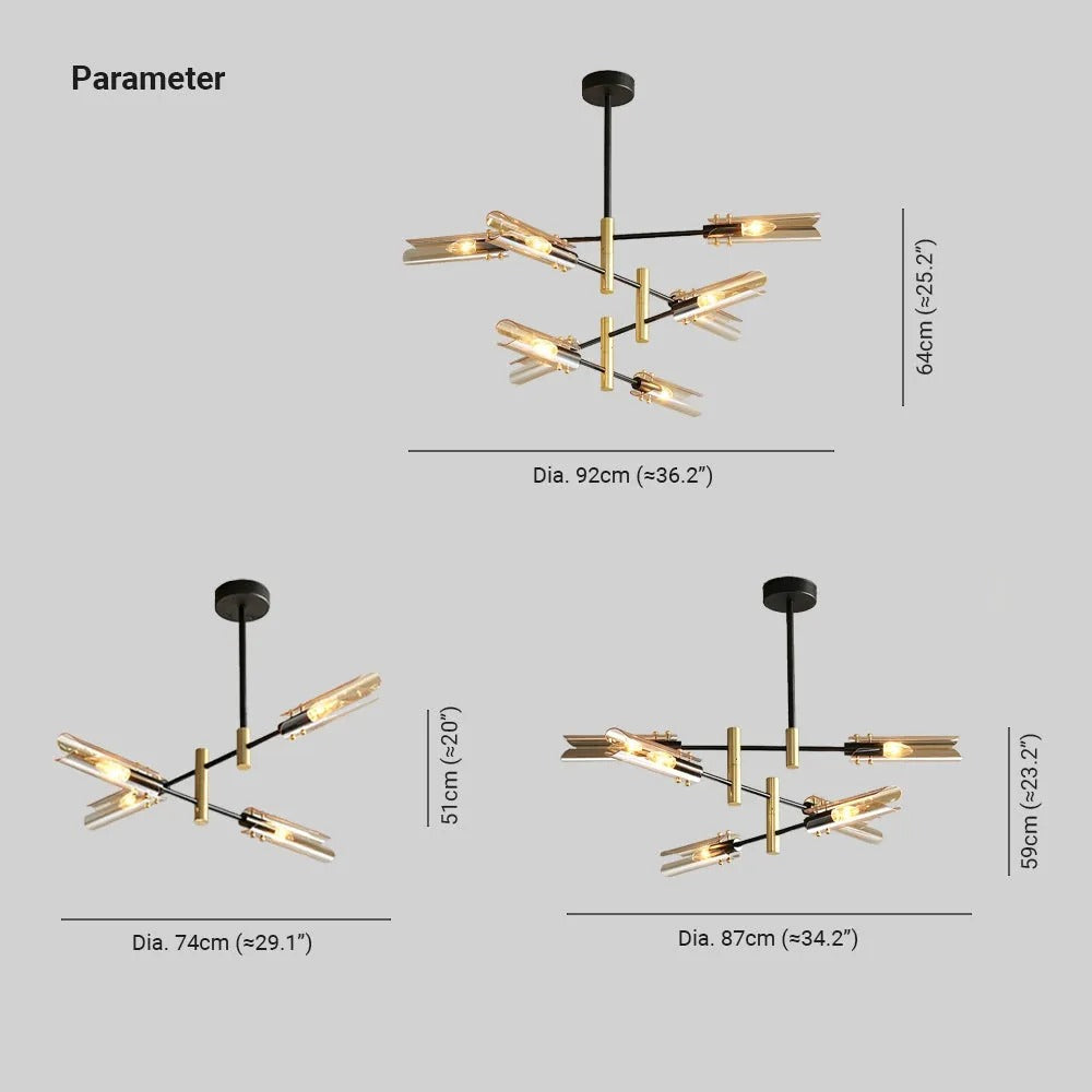 Arisha Deckenleuchte Farbe Temperatur Schaltbar, 4/6/8 Kopf