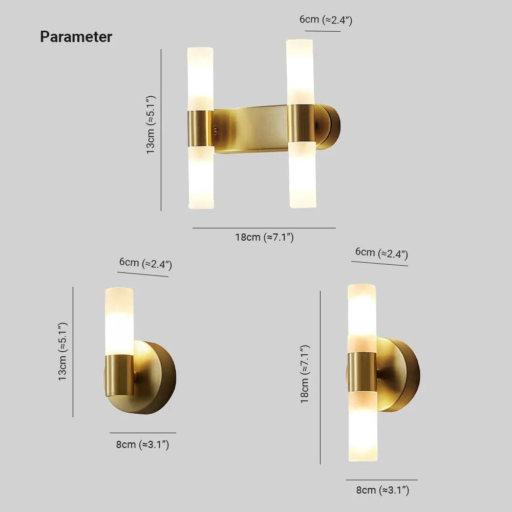 Arisha Modern LED Wandleuchte Gold Wohn/Schlafzimmer Metall Acryl