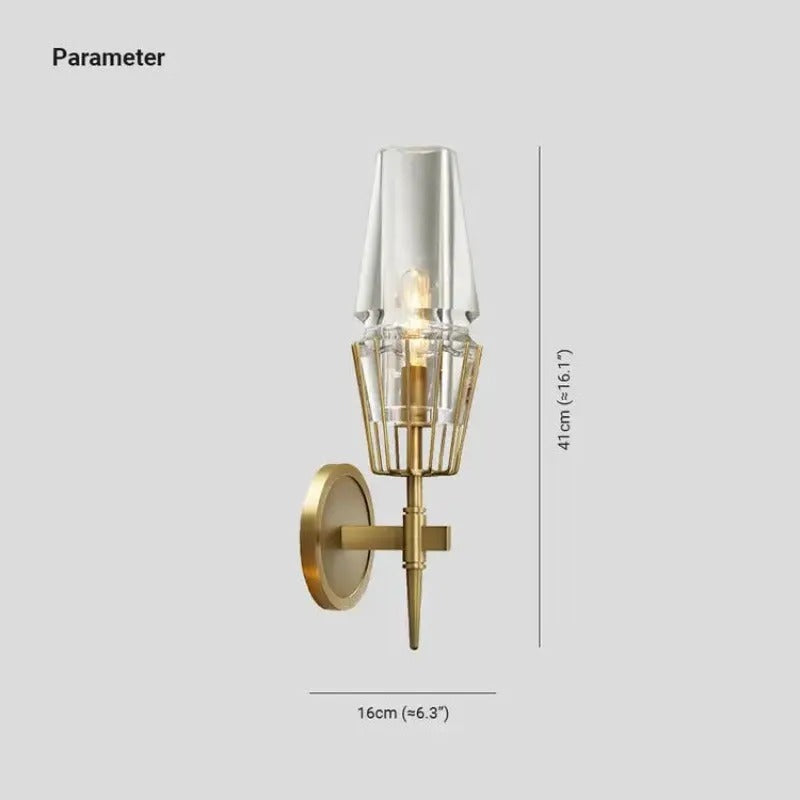 Arisha Vintage Laterne LED Wandleuchte Gold Wohn/Esszimmer Innen Metall&Glas