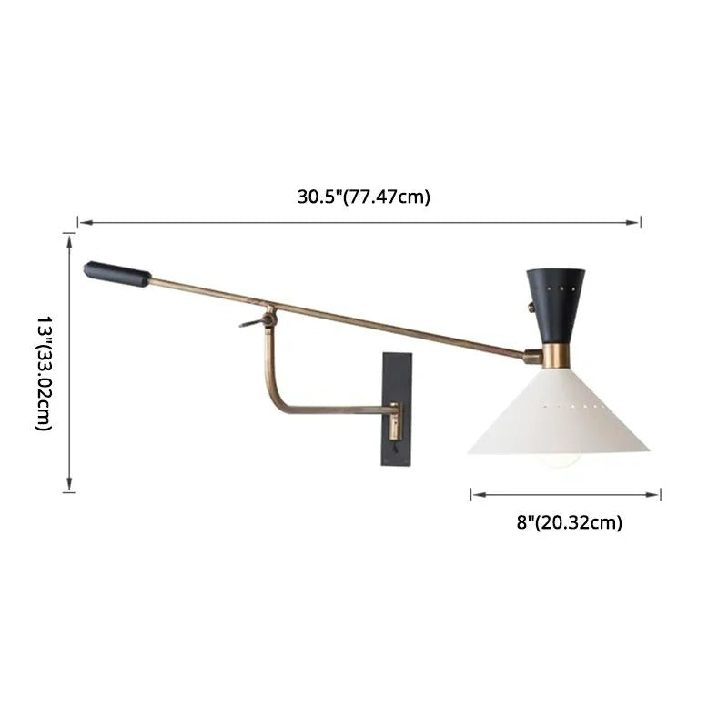 Arisha Nordic Wandleuchte Verstellbar, Weiß, Schlafzimmer, Metall