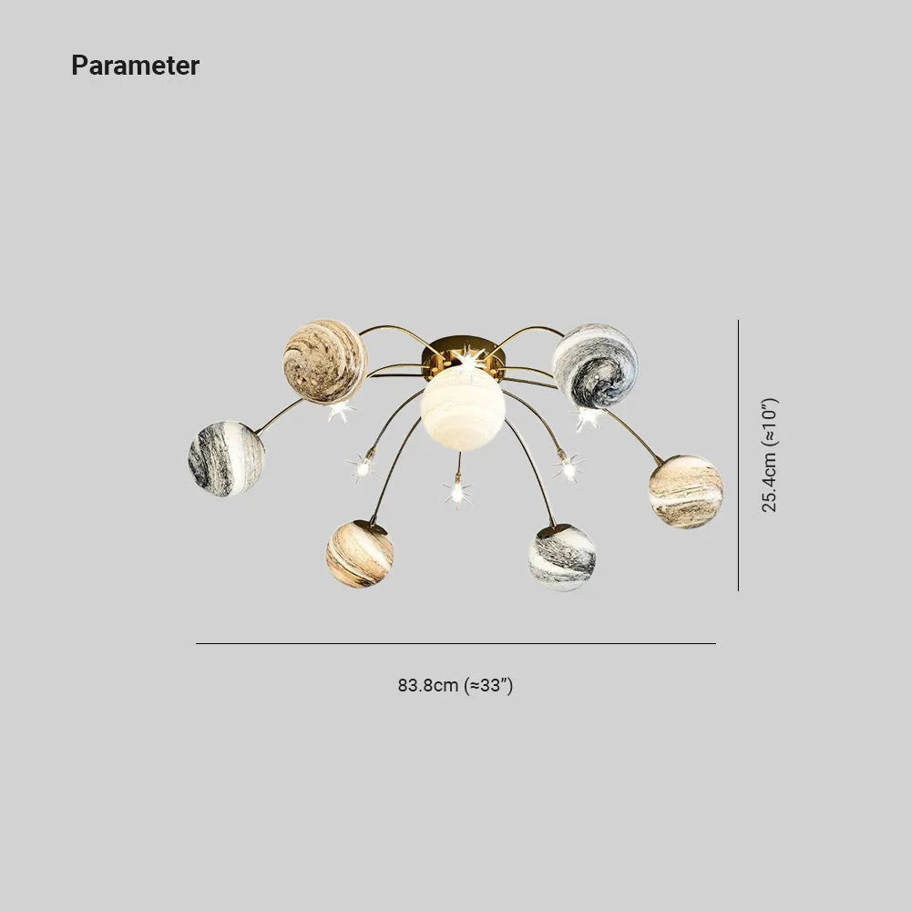 Aria Modern LED Deckenleuchte Wohn/Schlafzimmer Flur Metall&Glas 3 Farbwechsel Durch Schalter Gesteuert
