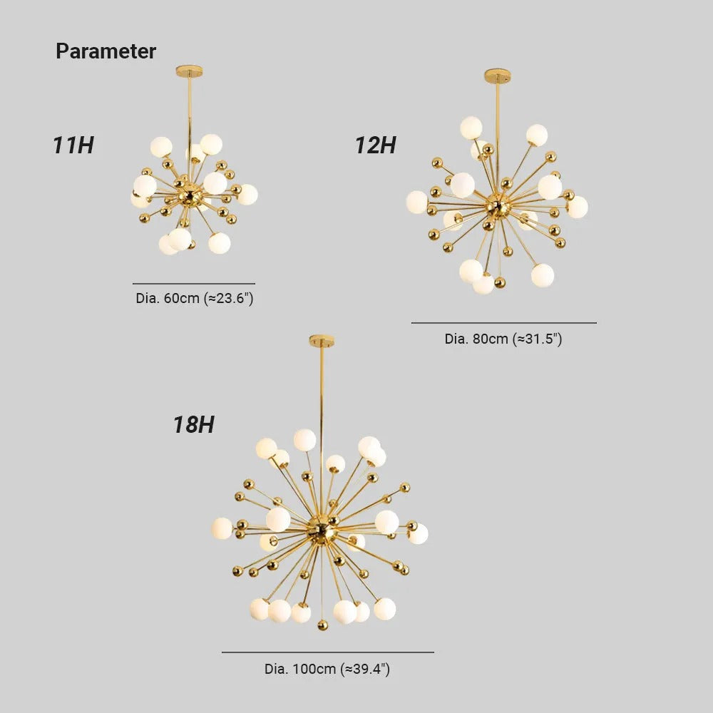 Silva Modern LED Kronleuchter Gold Glas Wohn/Esszimmer/Schlafzimmer