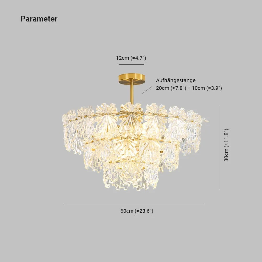 Kristy Elegante LED Pendelleuchte Metall Glas Wohnzimmer Schlafzimmer