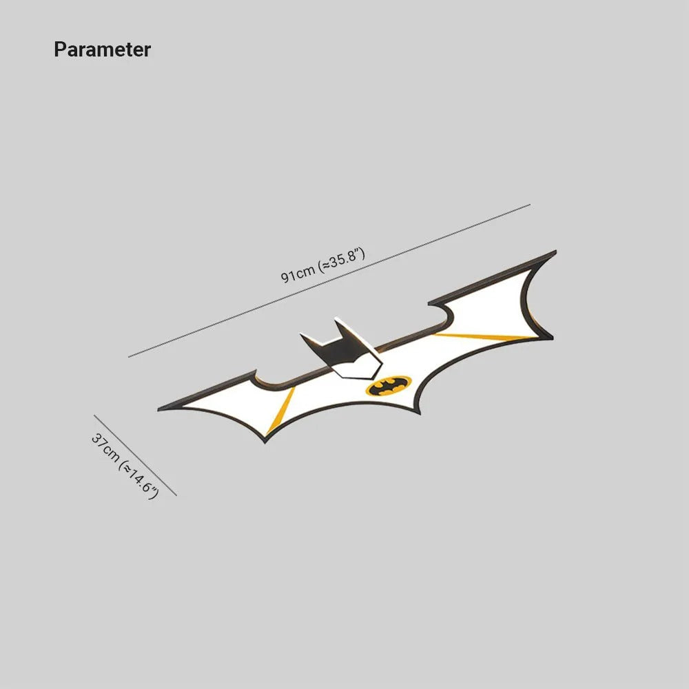 Aria LED Kindliche Fledermaus Acryl Deckenleuchte, Schwarz/Blau, Wohnzimmer