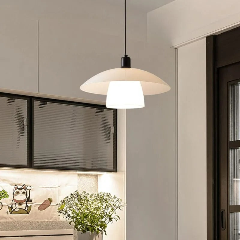 Arisha Modern LED Pendelleuchte Weiß Esszimmer Esstisch Metall&Glas