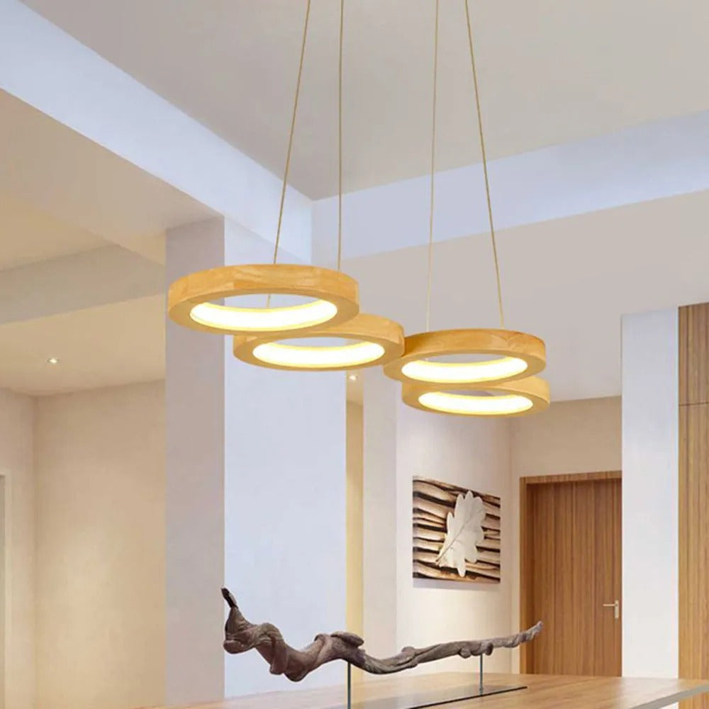 Arisha Modern Block Holz/Acryl LED Pendelleuchte Wohnzimmer