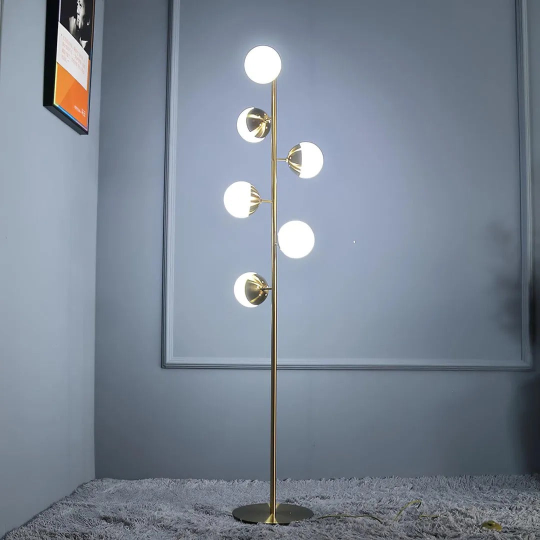 Valentina Moderne LED Stehleuchte Weiß/Gold Wohnzimmer/Schlafzimmer