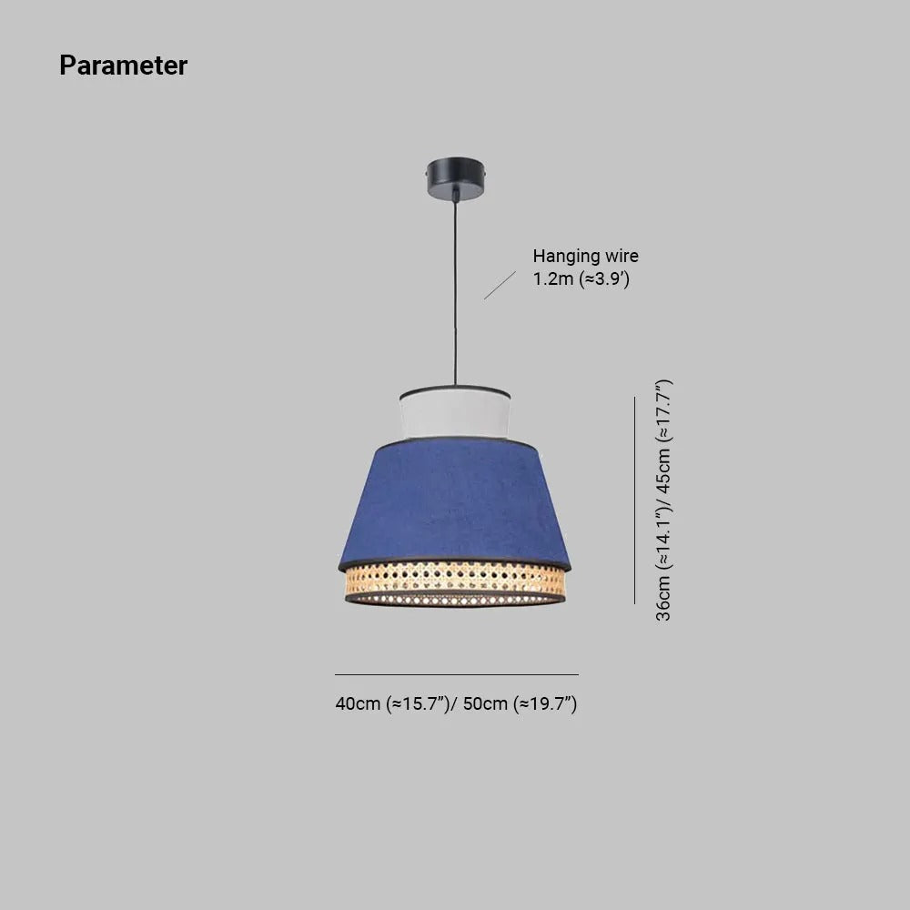 Ritta Rattan Pendelleuchte, 2 Stil Bauernhaus