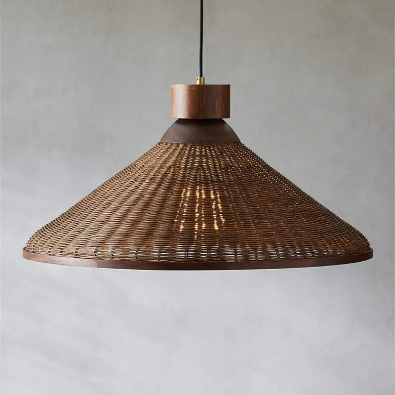 Silva Retro Design LED Pendelleuchte Rattan Wohnzimmel/Esstisch