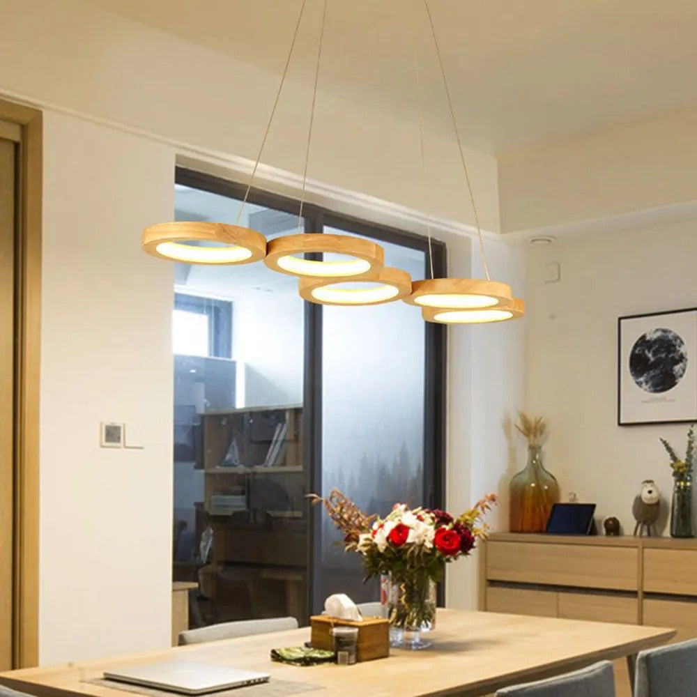 Arisha Modern Block Holz/Acryl LED Pendelleuchte Wohnzimmer
