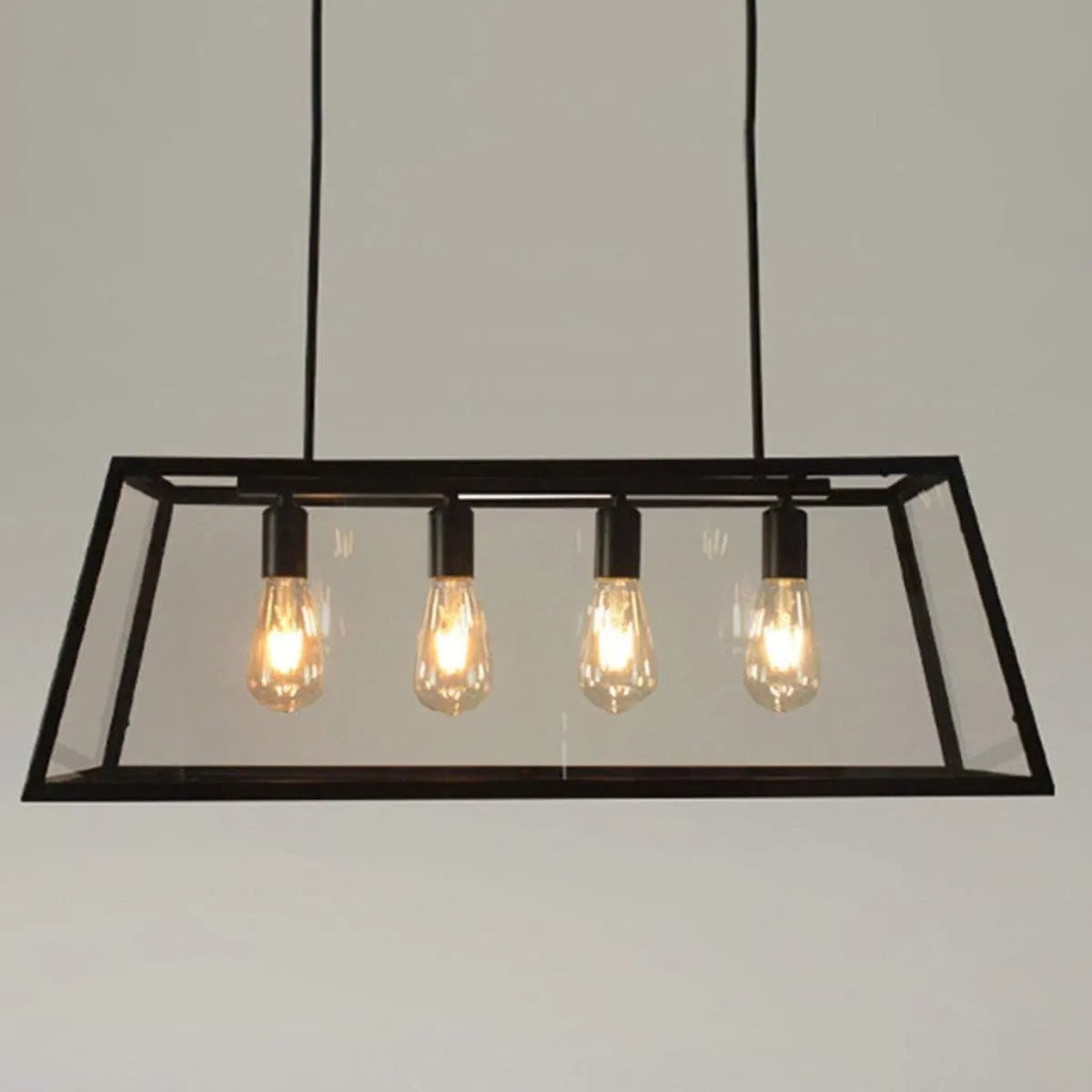 Epoch Industrial LED Modern Pendelleuchte Schwarz/Glas/Metall für Küche/Schlafzimmer/Wohnzimmer