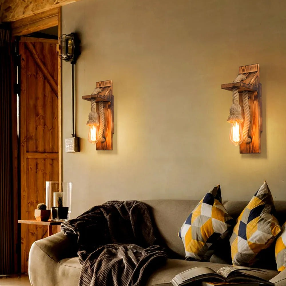 Epoch Designer LED Wandleuchte Innen Holz Wohnzimmer/Schlafzimmer