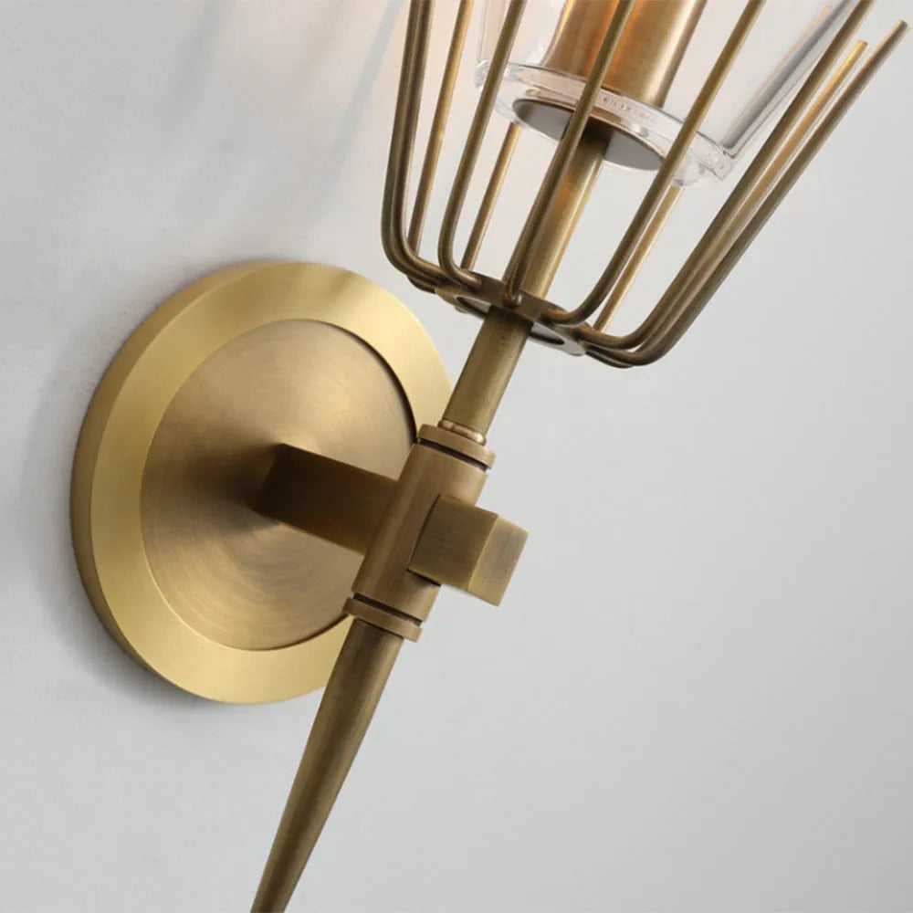 Arisha Vintage Laterne LED Wandleuchte Gold Wohn/Esszimmer Innen Metall&Glas