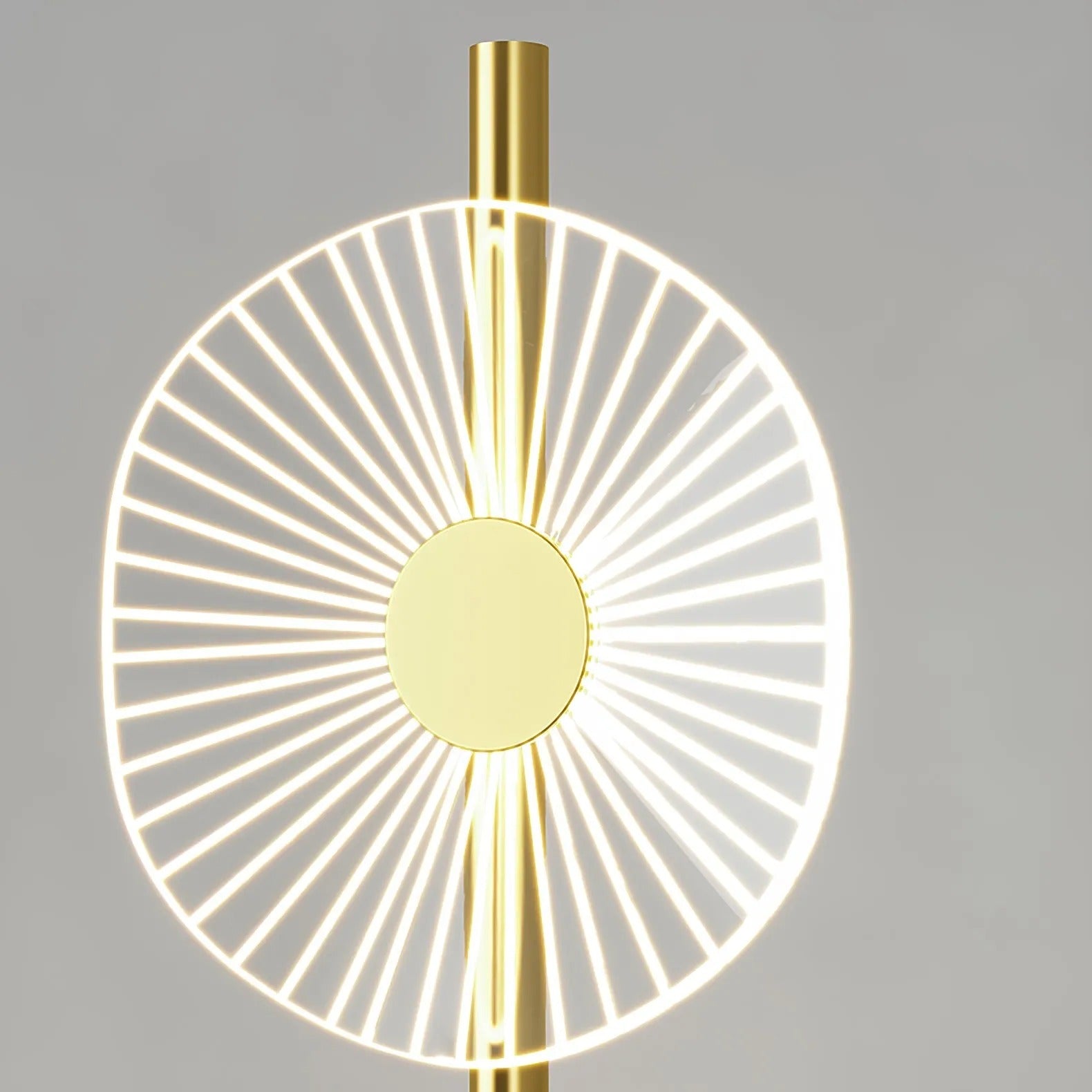Arisha Stehleuchte Kreis Modern, Acryl, Weiß/Gold, Schlafzimmer