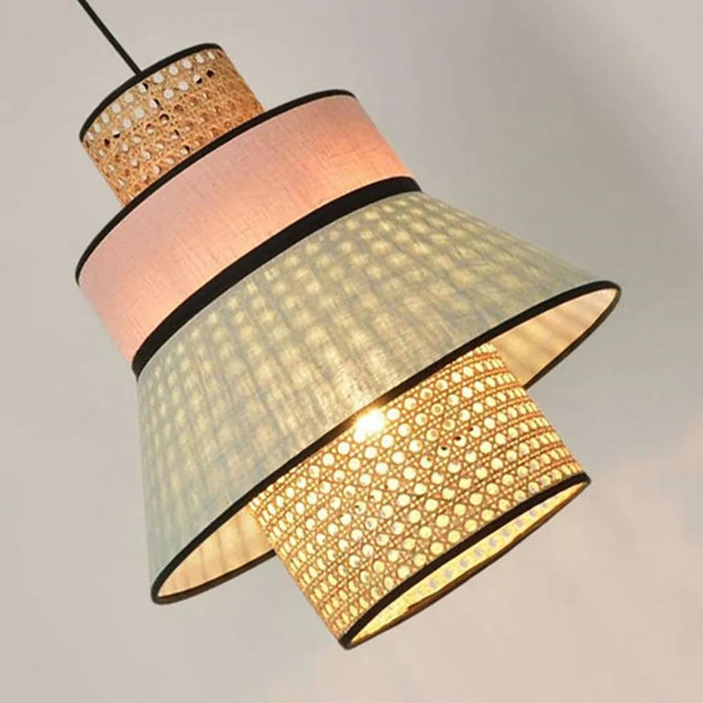 Ritta Rattan Pendelleuchte, 2 Stil Bauernhaus