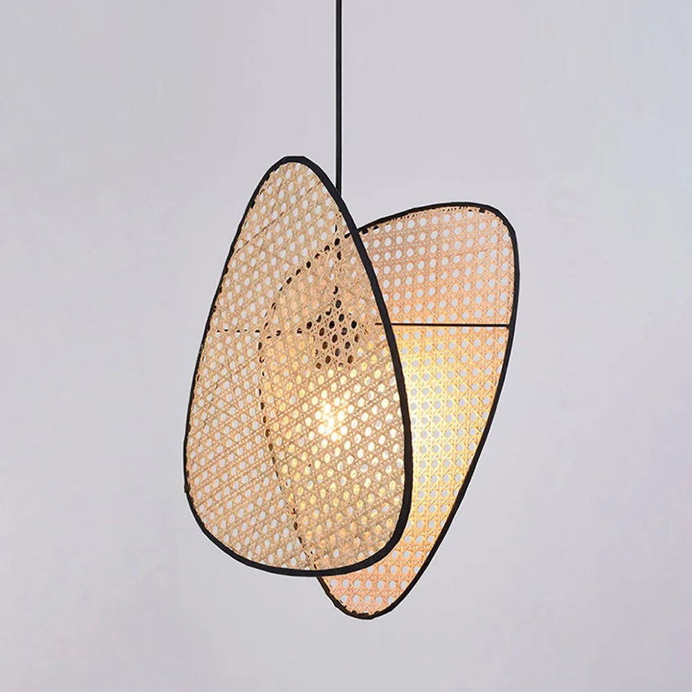 Ritta Vintage LED Pendelleuchte Schwarz Esstisch/Wohn/Schlafzimmer Metall Rattan