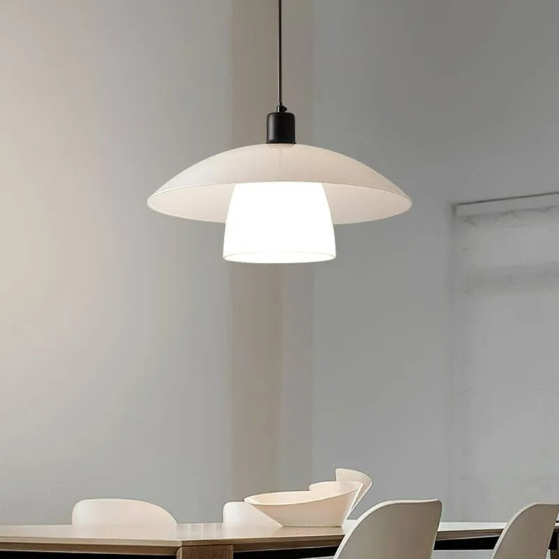 Arisha Modern LED Pendelleuchte Weiß Esszimmer Esstisch Metall&Glas
